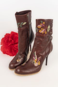 Dior leather ankle boots shoes