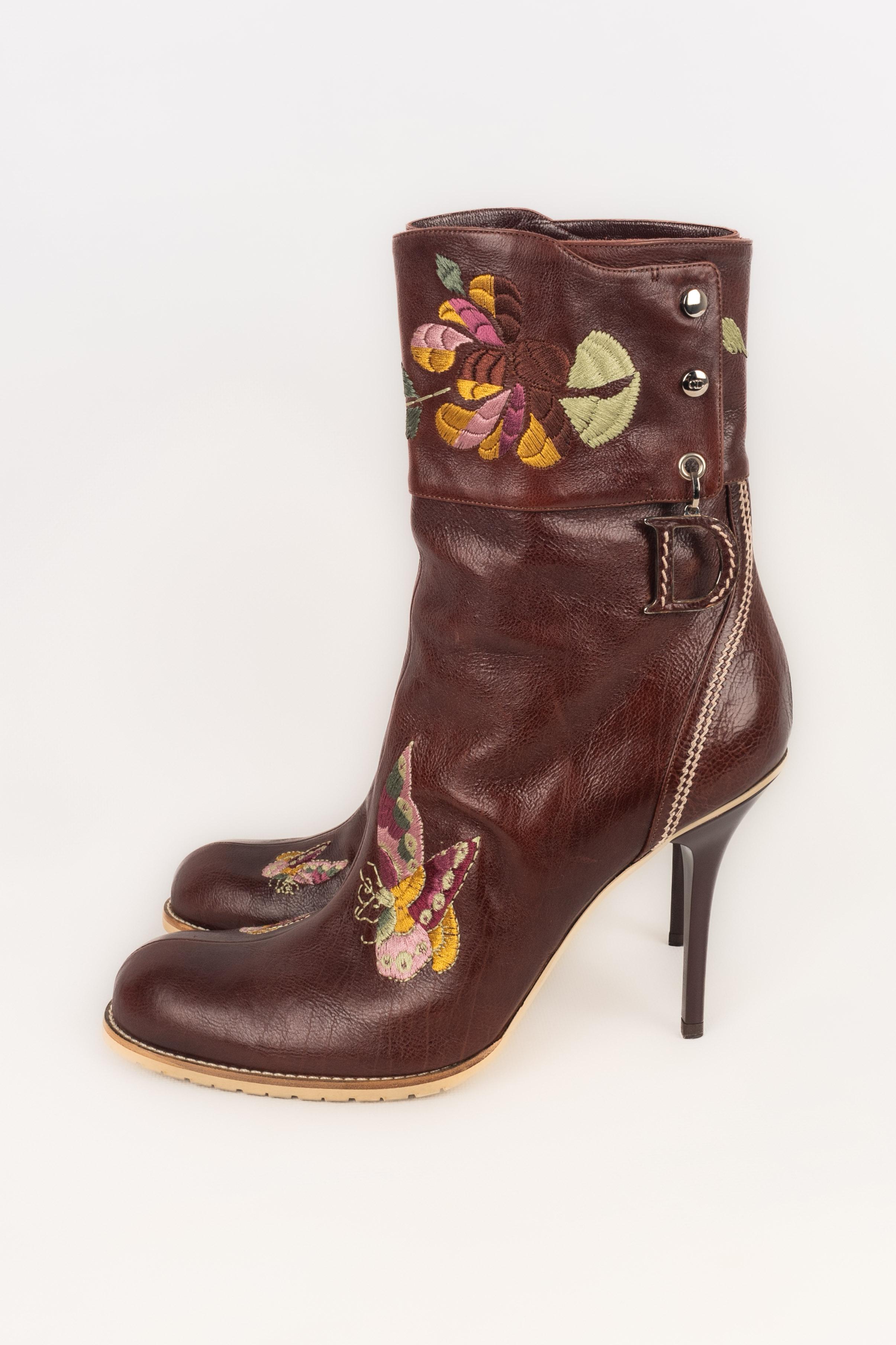 Dior leather ankle boots shoes For Sale 1
