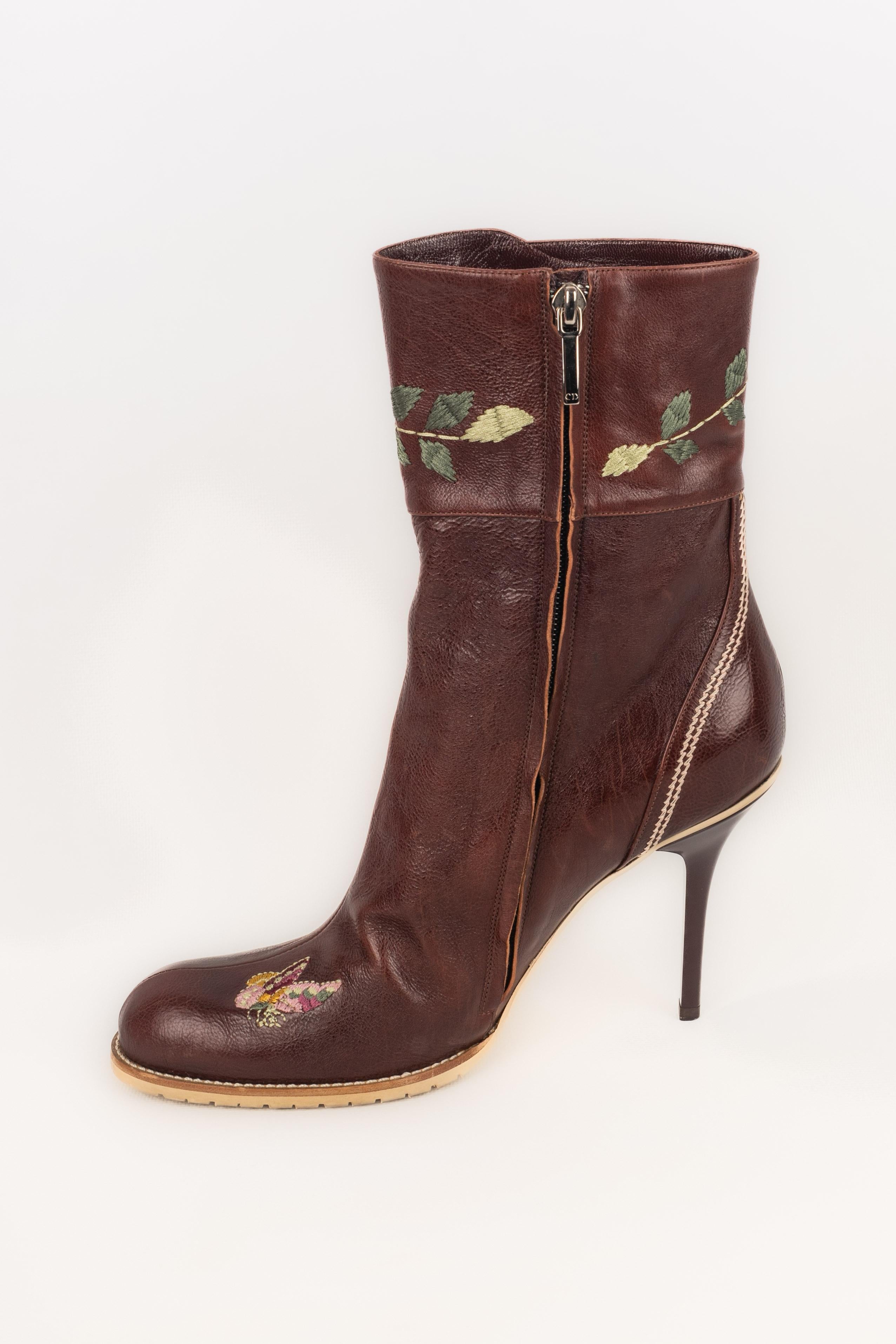 Dior leather ankle boots shoes For Sale 2
