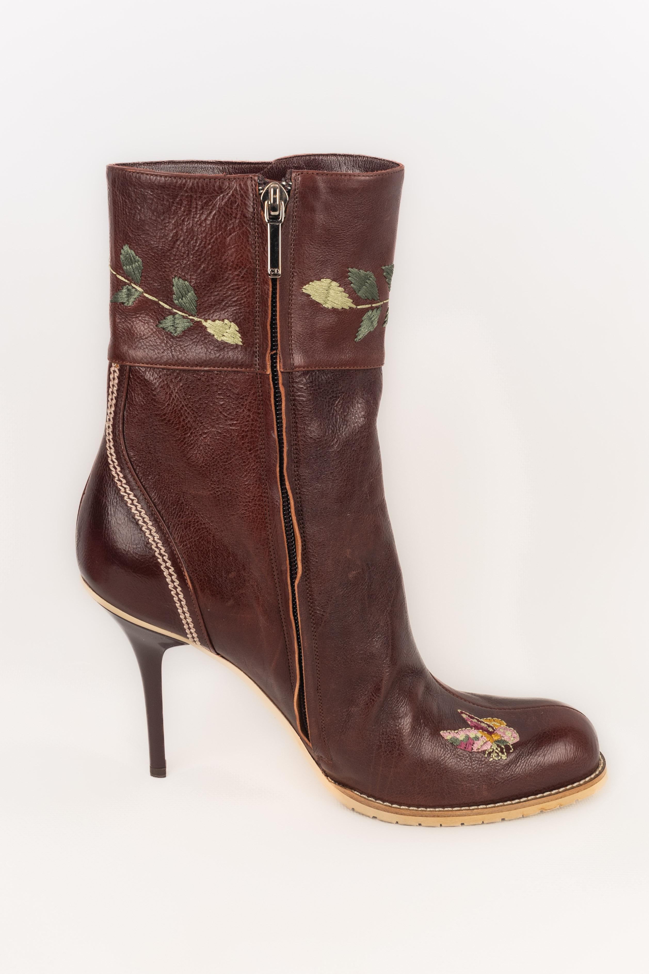 Dior leather ankle boots shoes For Sale 3