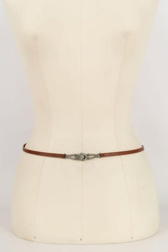 Dior Leather Belt with Silver Metal Buckle
