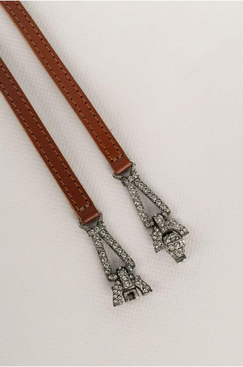 Dior Leather Belt with Silver Metal Buckle In Excellent Condition In SAINT-OUEN-SUR-SEINE, FR