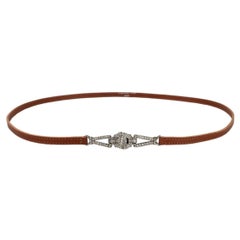 Ceinture Dior en cuir avec boucle en métal Silver