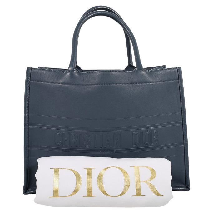 DIOR LEATHER BOOK TOTE - Blue For Sale