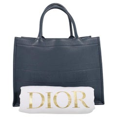 Used DIOR LEATHER BOOK TOTE - Blue
