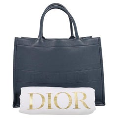 DIOR LEATHER BOOK TOTE - Blue