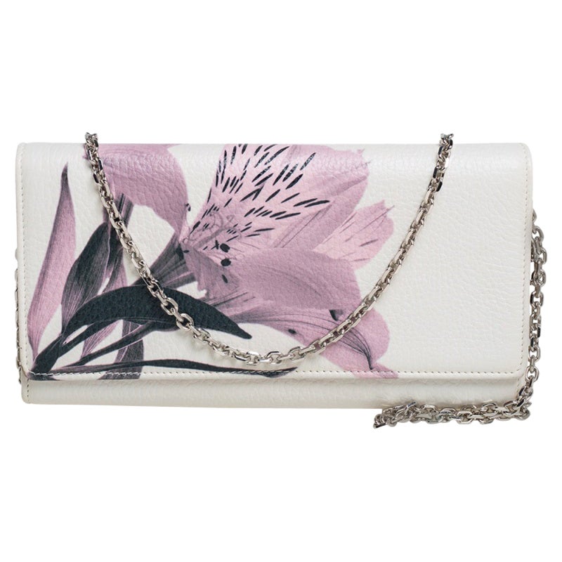 Dior Leder Diorissimo Alstroemeria Blumen Brieftasche an Kette
