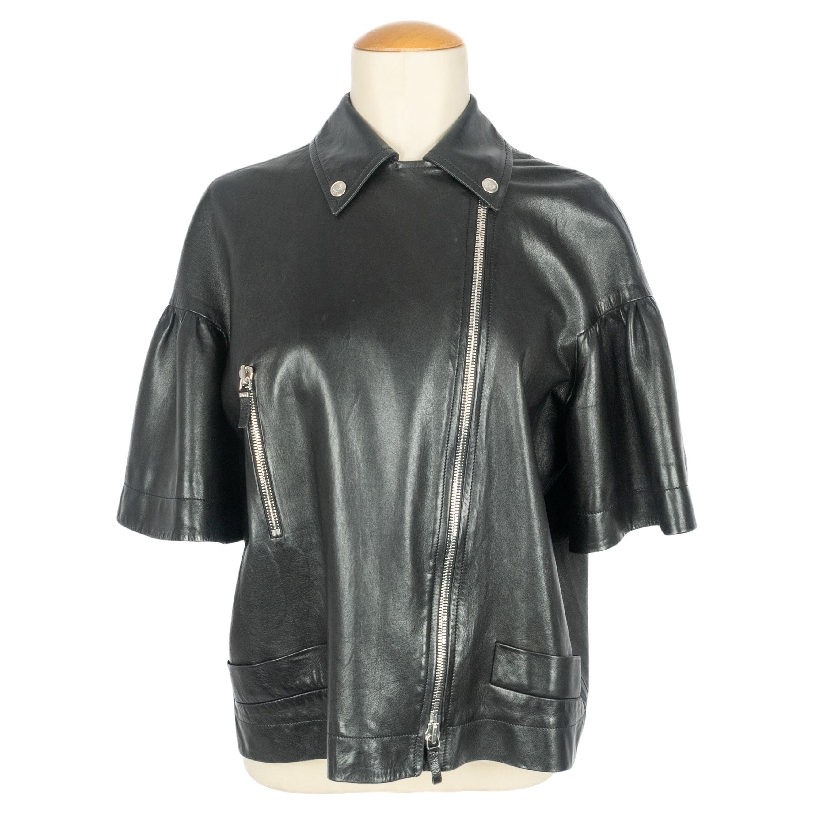 Dior leather jacket For Sale
