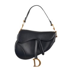 Dior Leather Medium Saddle Bag with Studded Strap