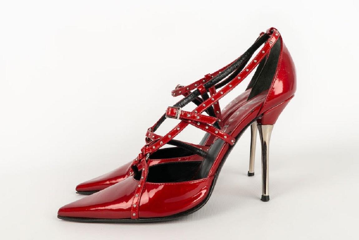 Escarpins en cuir Dior en cuir rouge Escarpins en cuir Bon état - En vente à SAINT-OUEN-SUR-SEINE, FR