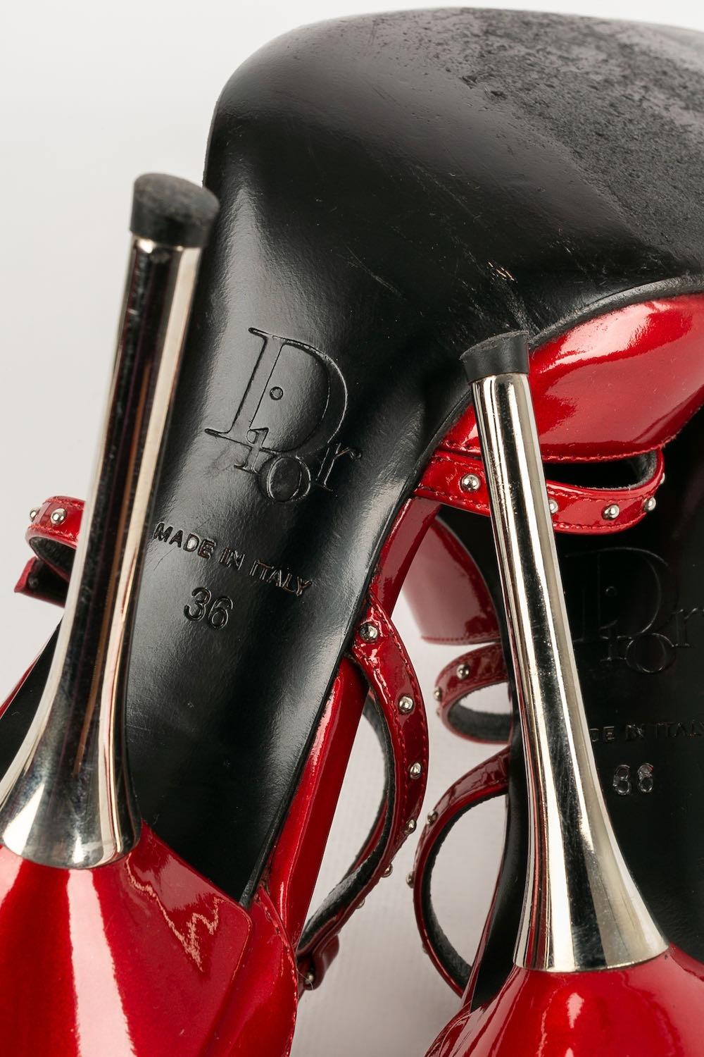 Dior Leder-Pumps in Rot aus Leder im Angebot 3