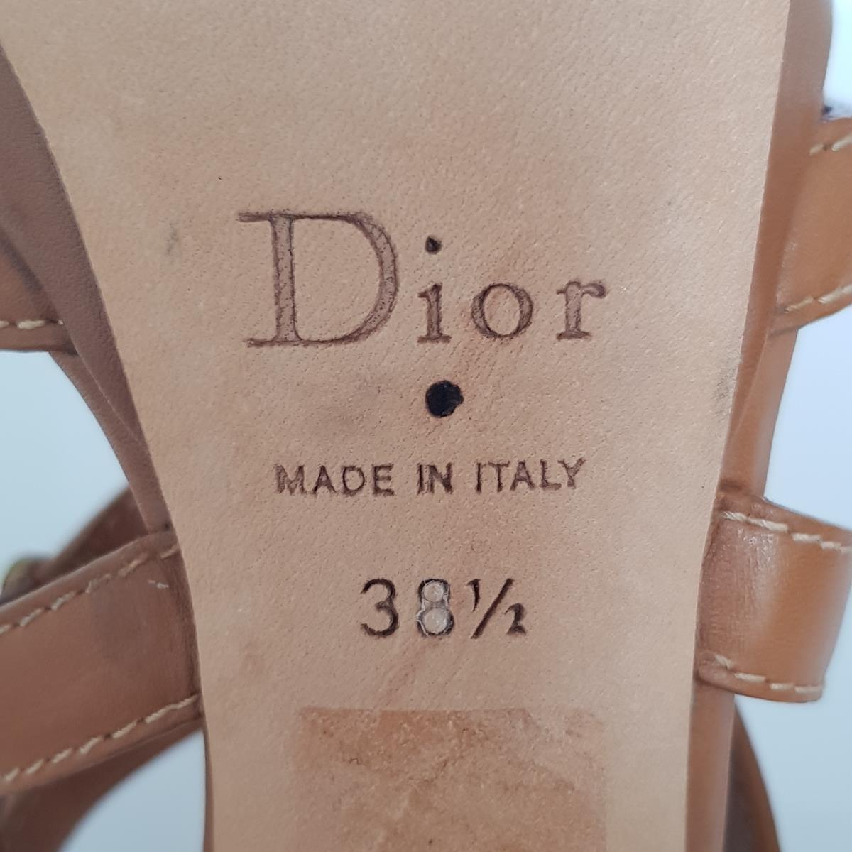 Women's Dior Leather Sandal 38, 5
