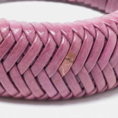 Dior Leather Silver Tone Wide Bracelet