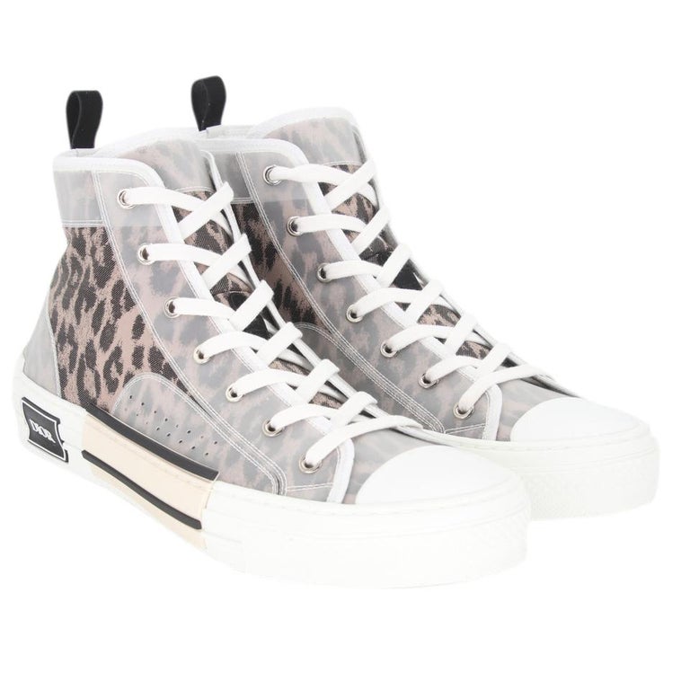Dior Leopard B23 High Top Men''s Rubber Lace Up Trainers Size 43 For Sale  at 1stDibs