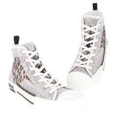 Dior Leopard B23 High Top Men's Rubber Lace Up Sneakers Size 43