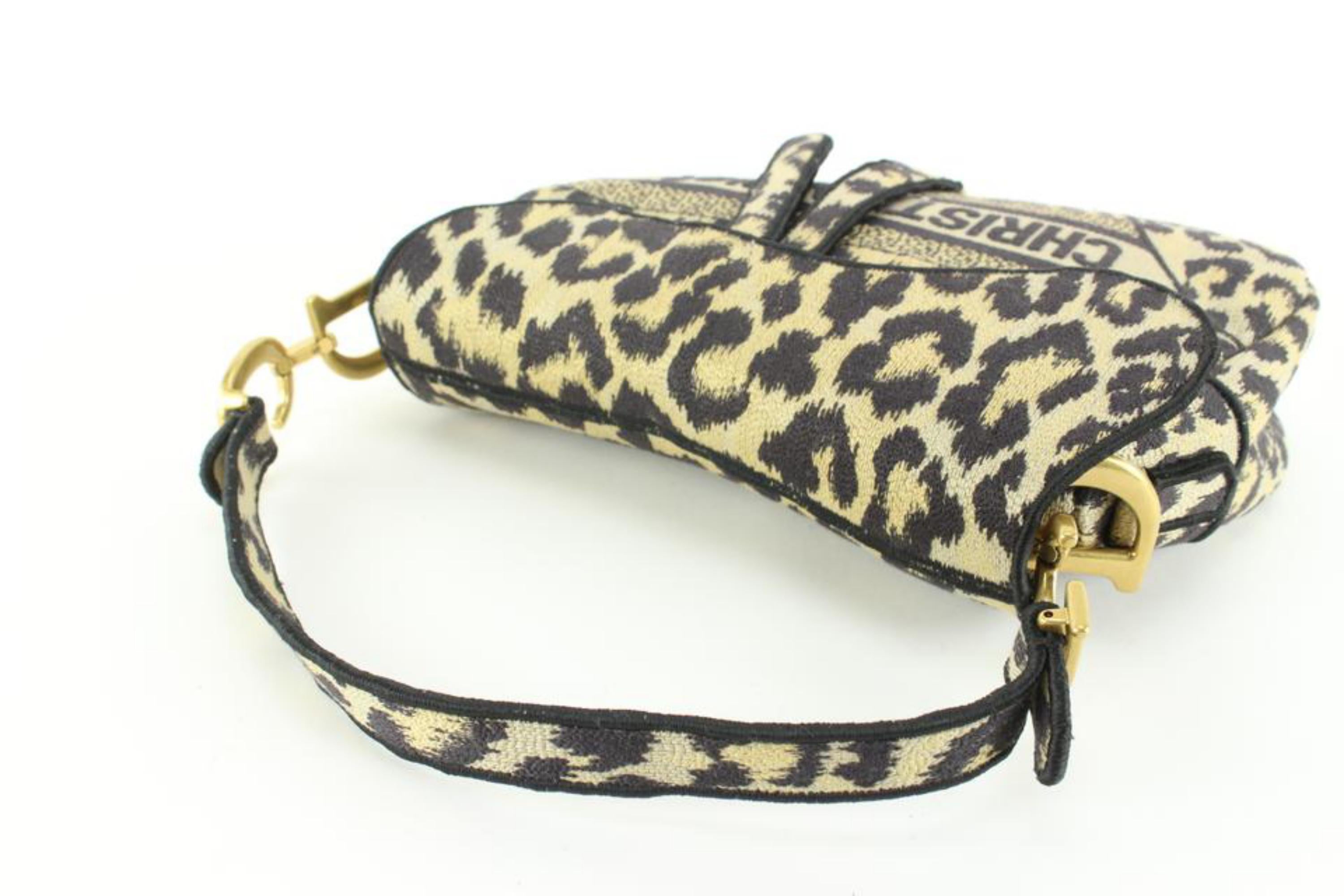 Women's Dior Leopard Embroidered Mizza Saddle Bag 54d725s