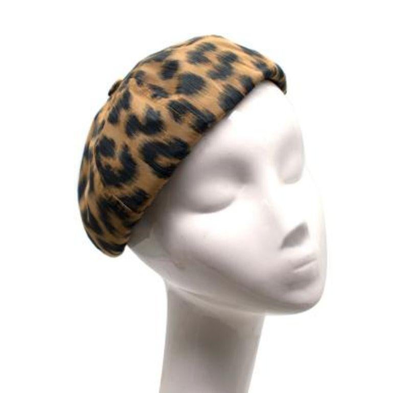 Women's Dior Leopard Print Beret - size S For Sale