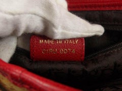 Dior Leopard Saddle 869916 Red Pony Fur Shoulder Bag