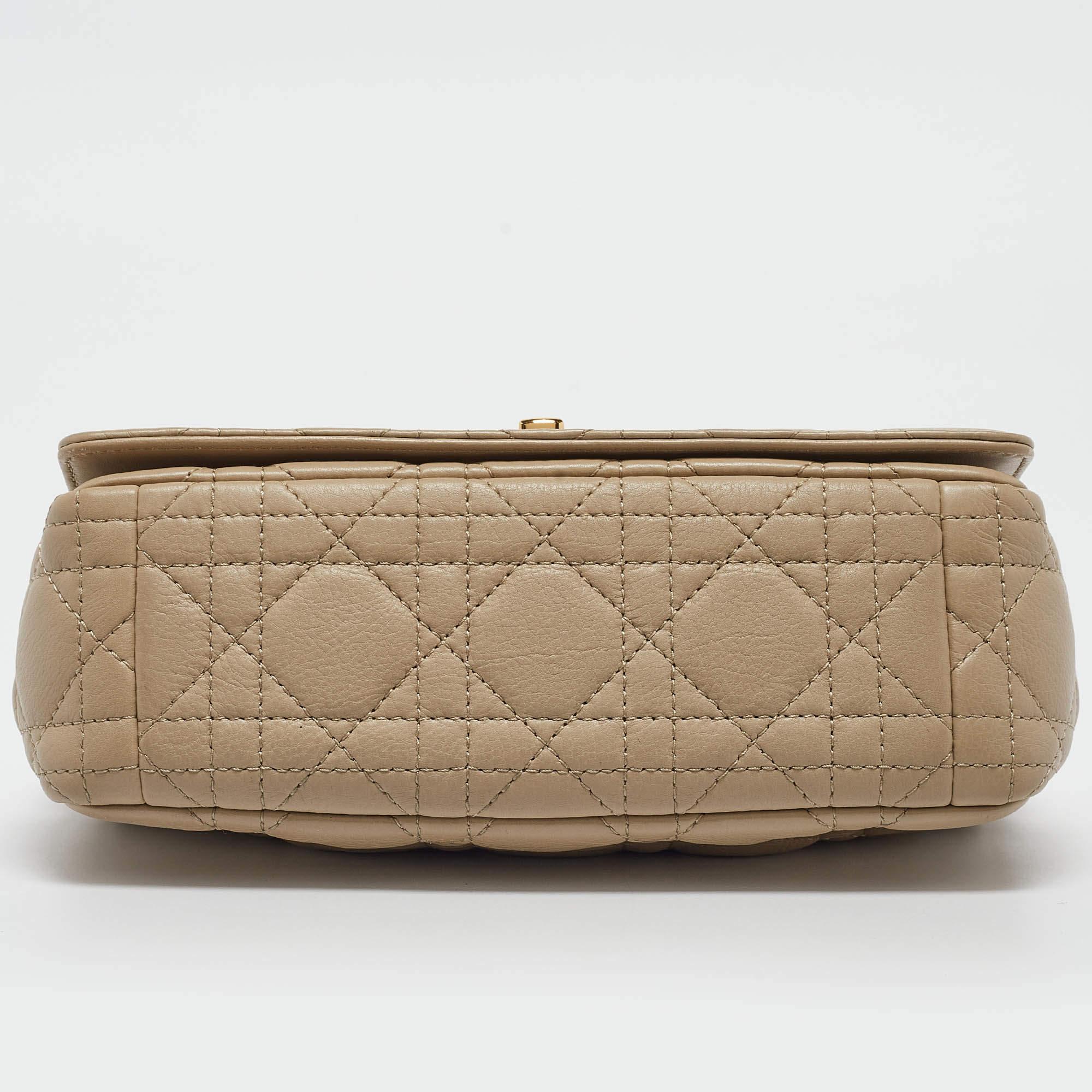 Dior Light Beige Cannage Leather Small Caro Shoulder Bag 4
