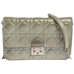 Dior Light Blue Cannage Shimmering Leather Miss Dior Promenade Pouch