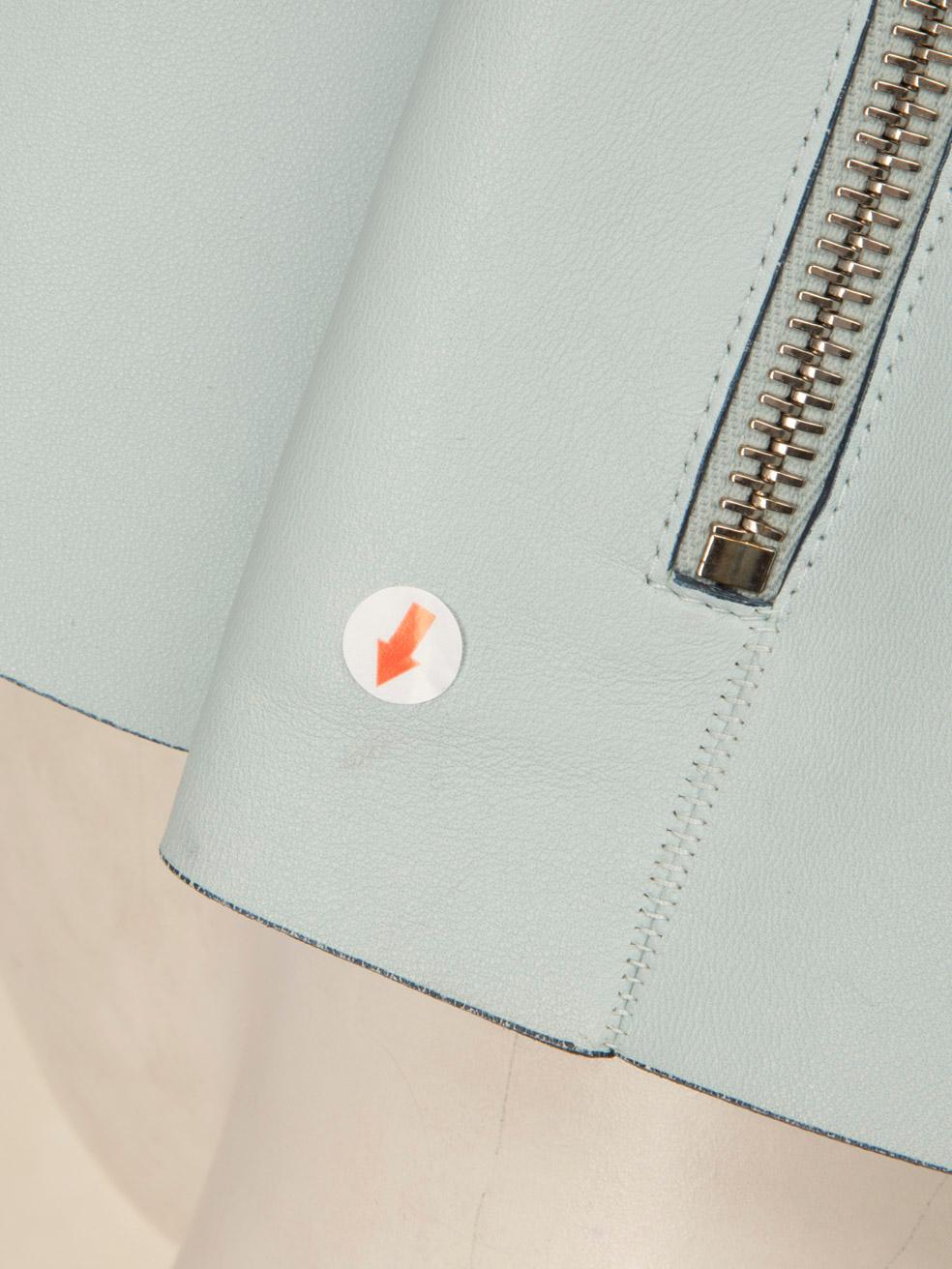 Donna Dior Giacca Biker in Pelle Azzurra Taglia L in vendita