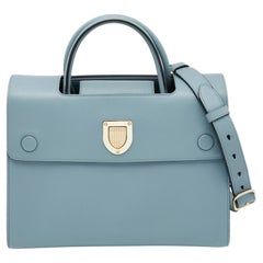 Sac cabas Diorever Dior en cuir bleu clair de taille moyenne