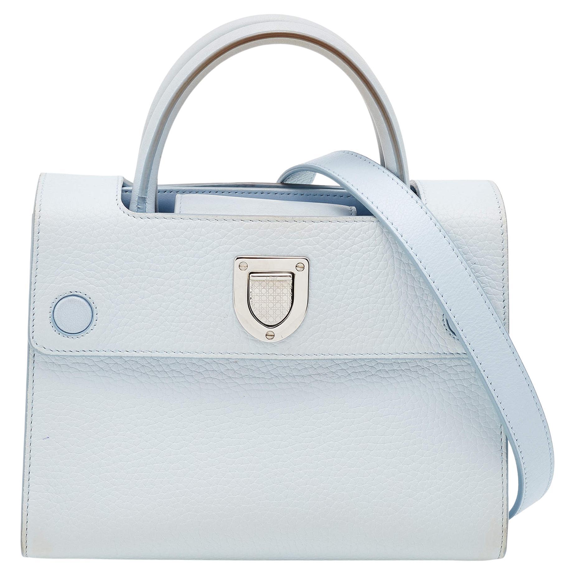 Dior Light Blue Leather Mini Diorever Tote at 1stDibs