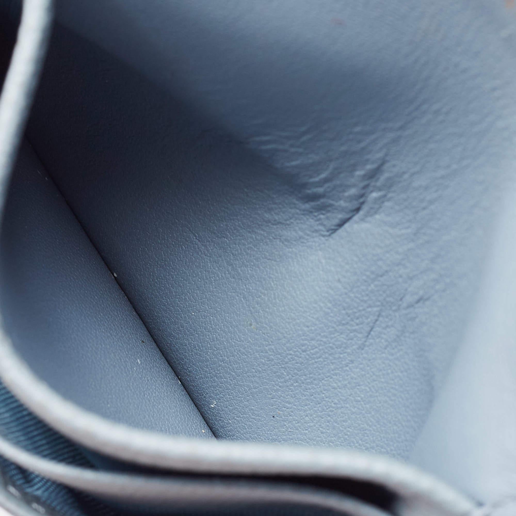 Women's Dior Light Blue Leather Saddle Flap Card Case