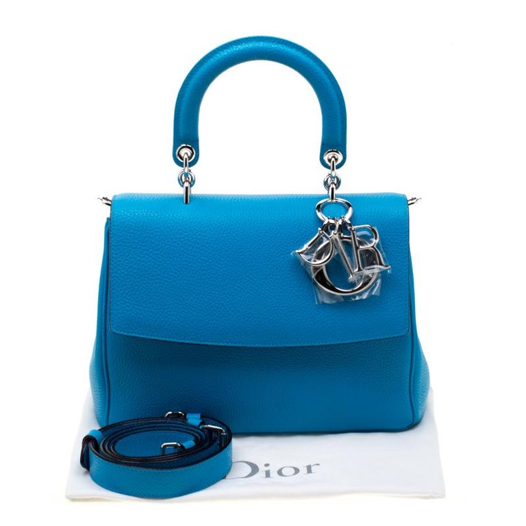 Dior Light Blue Leather Small Be Dior Flap Bag at 1stDibs