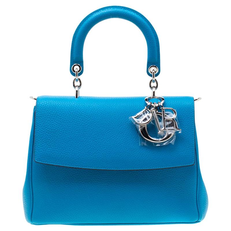 Dior Light Blue Leather Small Be Dior Flap Bag
