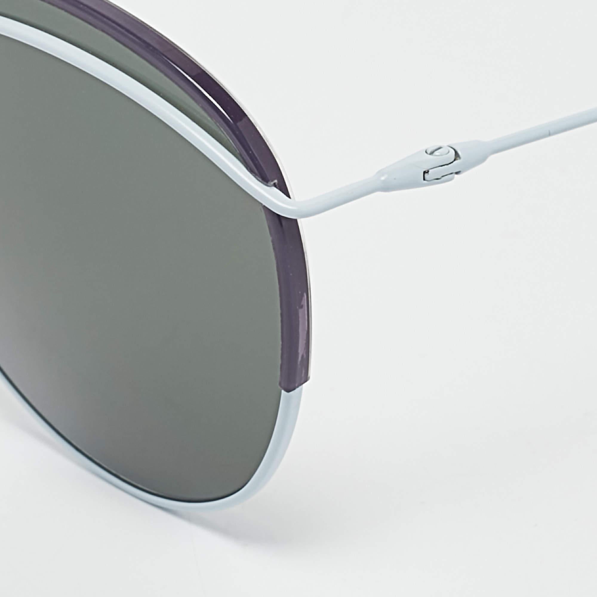 Gray Dior Light Blue/Purple DiorRound Frame Aviator Sunglasses For Sale