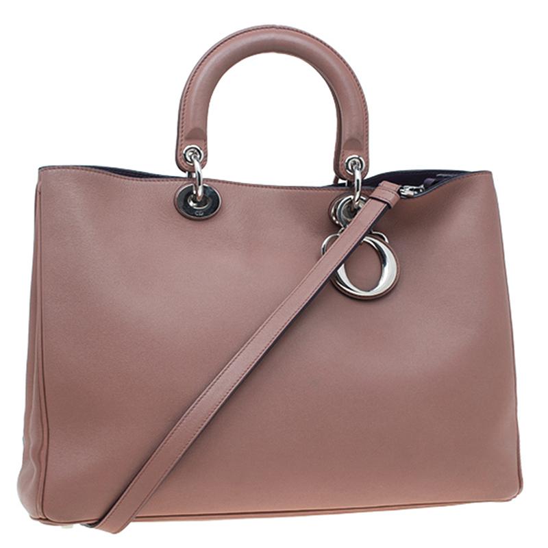 Dior Light Brown Leather Large Diorissimo Shopper Tote im Zustand „Gut“ in Dubai, Al Qouz 2