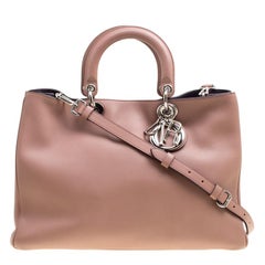 Dior Light Brown Leather Large Diorissimo Shopper Tote