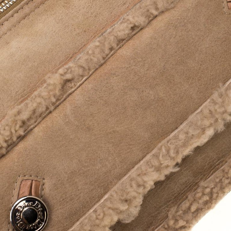 Dior Light Brown Suede and Wool Flight Shoulder Bag For Sale at 1stDibs