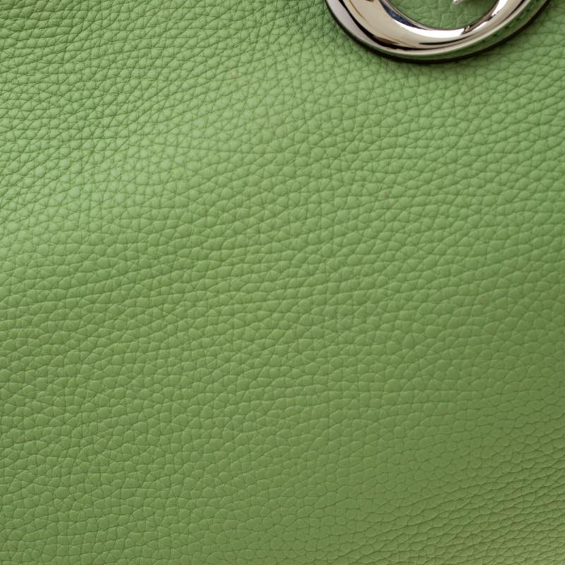 Dior Light Green Leather Large Diorissimo Tote 6