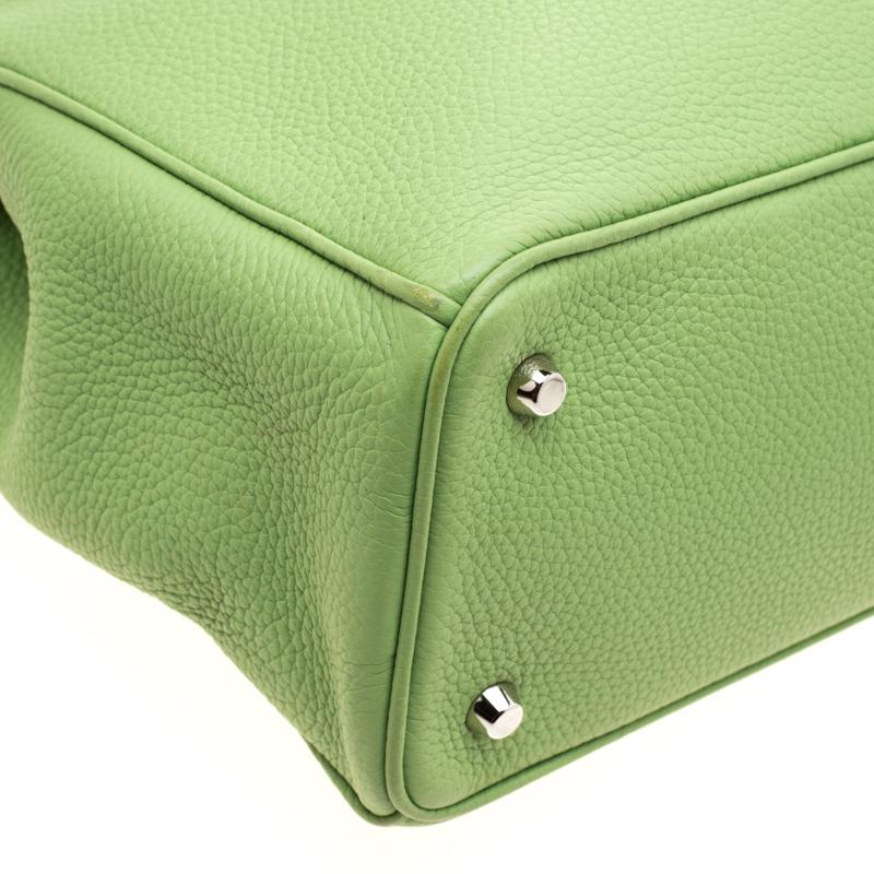 Dior Light Green Leather Large Diorissimo Tote 7