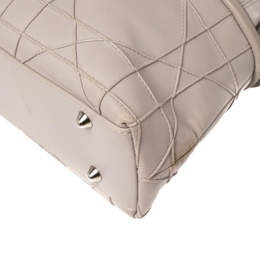 Bolso Dior Gris Claro Cannage Piel Granville Chain Link 7