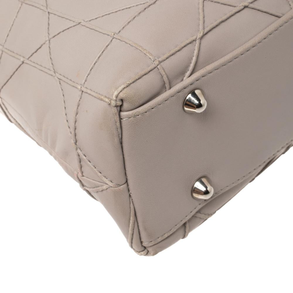 Bolso Dior Gris Claro Cannage Piel Granville Chain Link 8