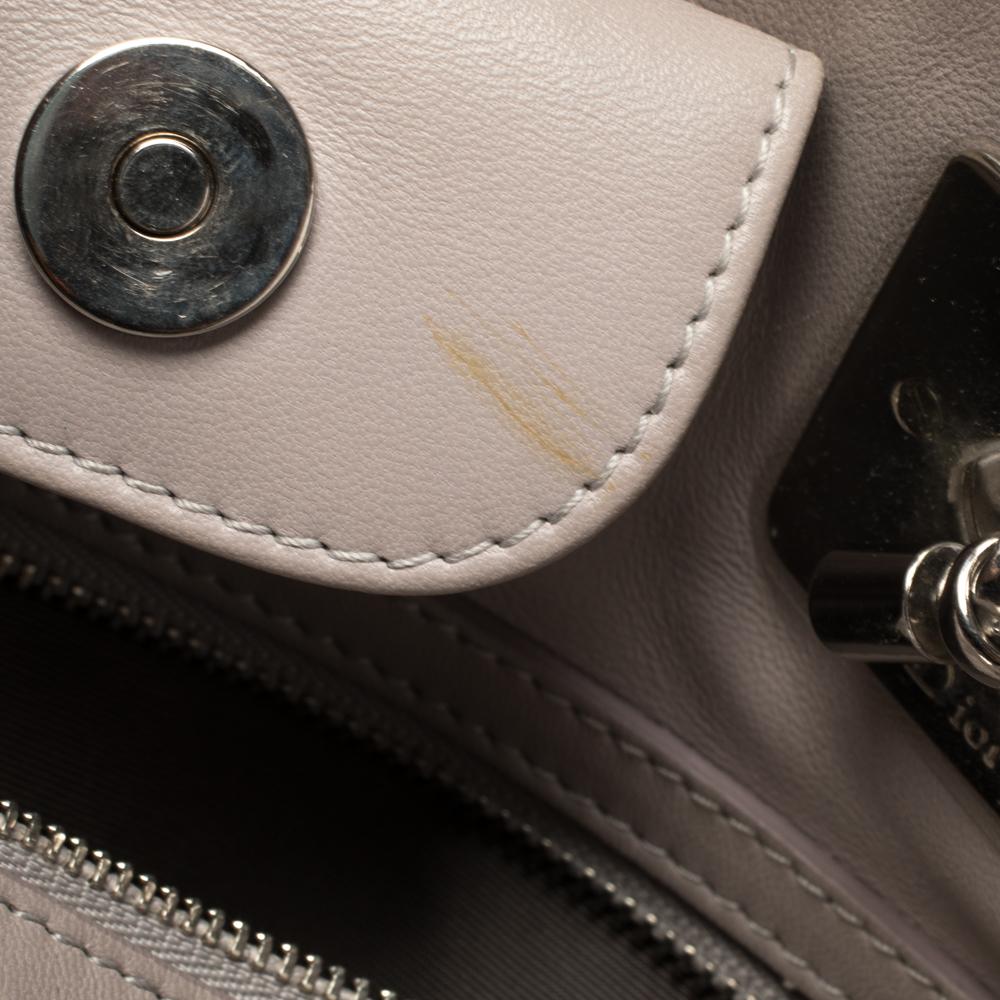 Bolso Dior Gris Claro Cannage Piel Granville Chain Link 1