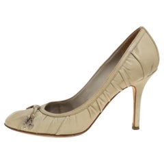 Dior Light Olive Green Leather Pumps Size 38