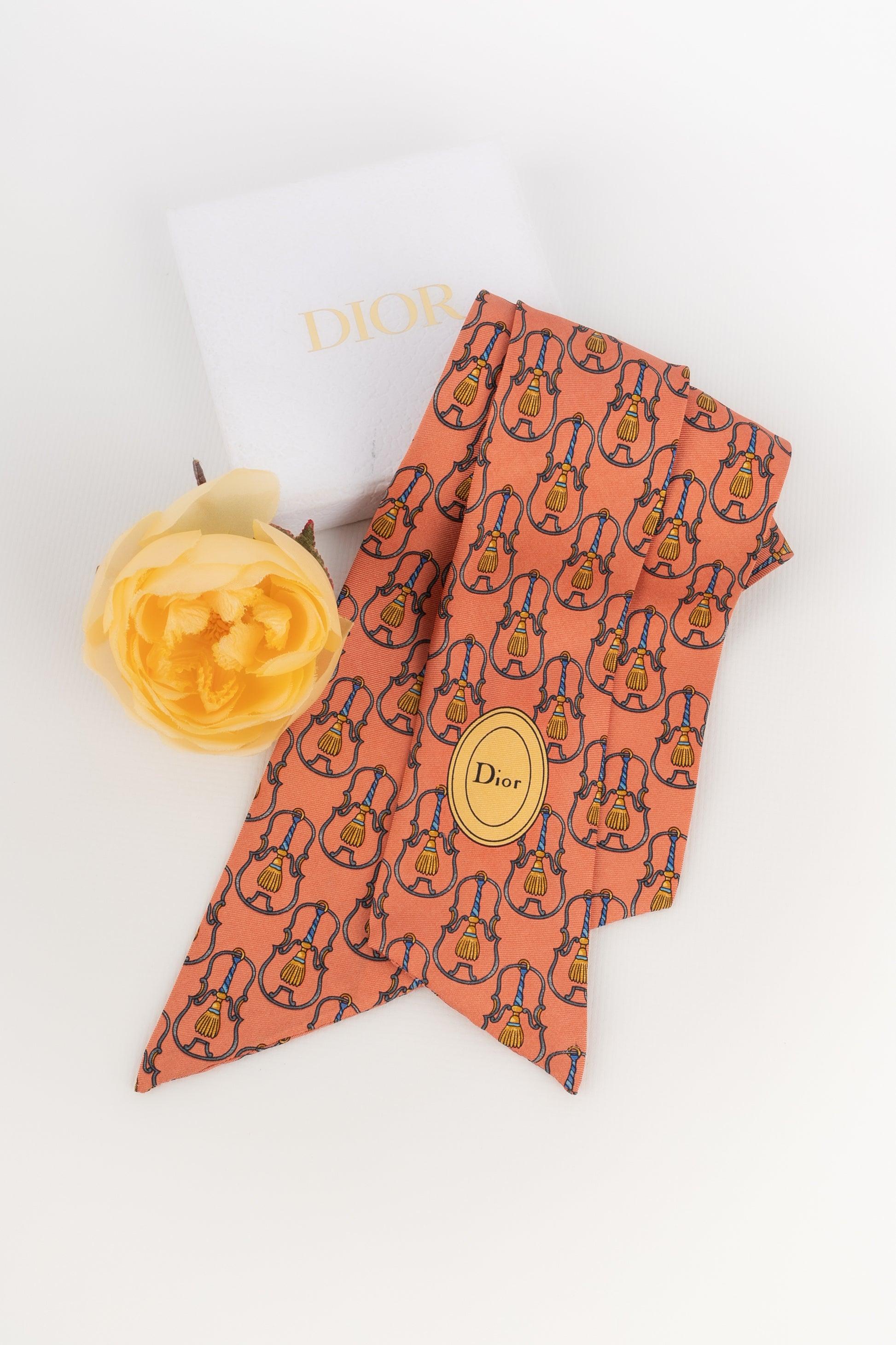 Dior Light-orande Silk Twill Mitzah For Sale 1