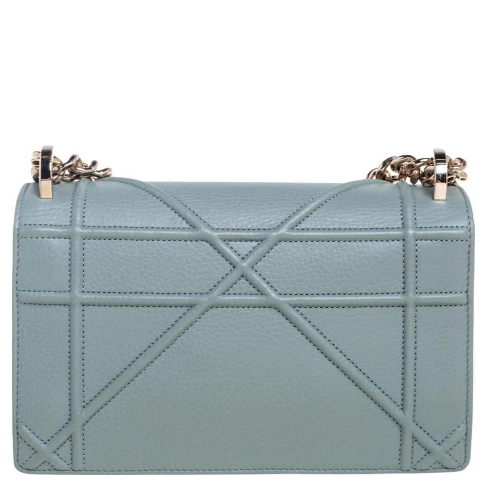 Women's Dior Light Pastel Green Leather Small Diorama Shoulder Bag