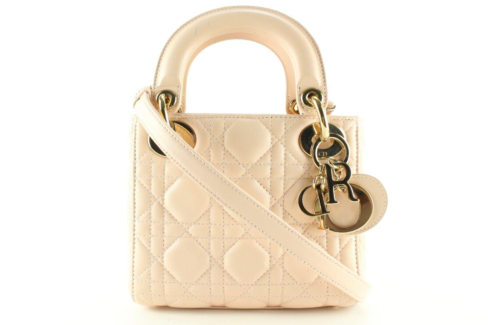 Dior Light Pink Cannage Mini Lady Dior Quilted Lambskin 1D0201 4