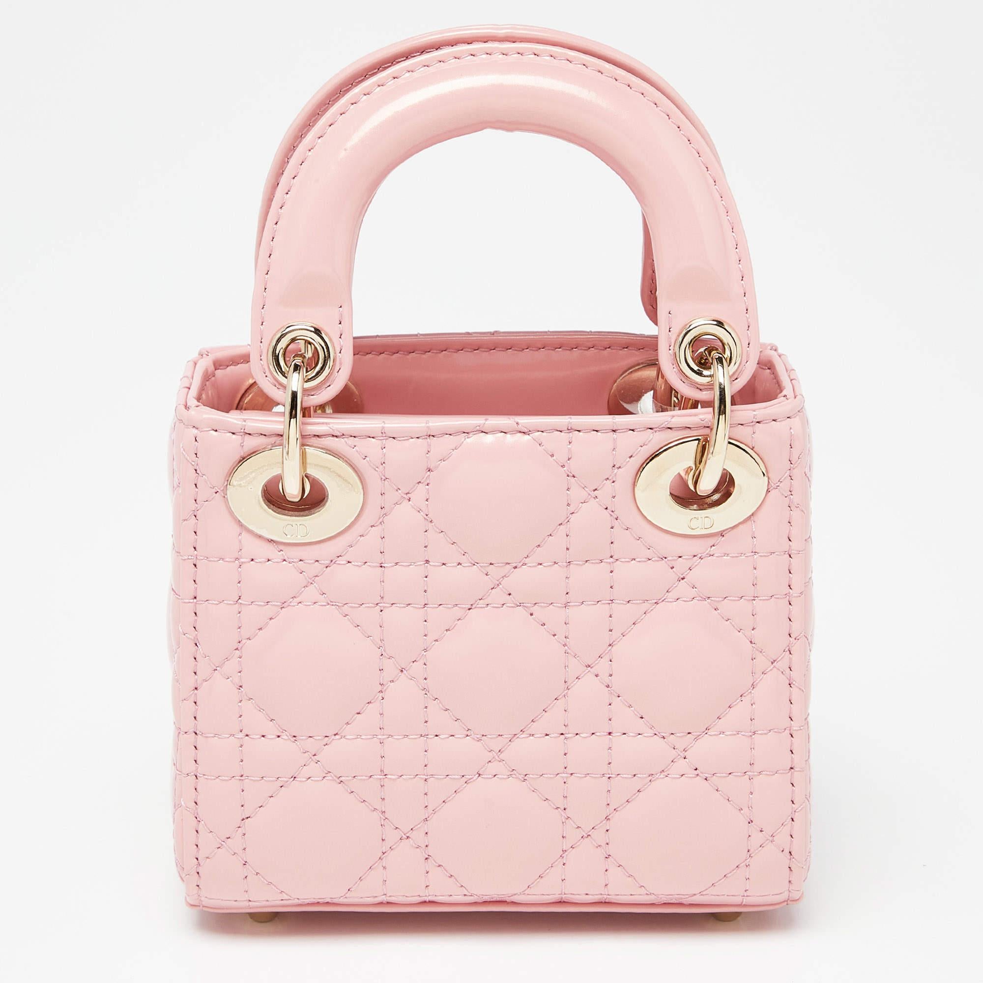 A timeless status and great design mark the Lady Dior tote. It is an iconic bag that people continue to invest in to this day. We have here this Micro Lady Dior in light pink. It's light, cute, and super pretty.


Includes: Original Dustbag,
