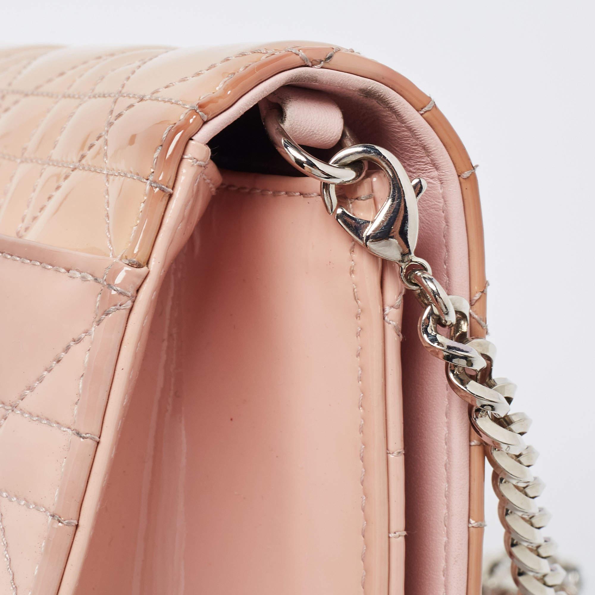 Dior Light Pink Cannage Patent Leather Miss Dior Promenade Chain Bag 7