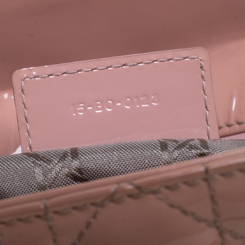 Dior Rosa Claro Cannage Acolchado Charol Grande Lady Dior Tote 1