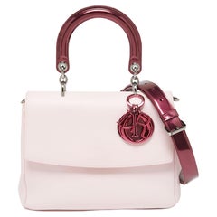 Dior Light Pink Leather Small Be Dior Flap Top Handle Bag