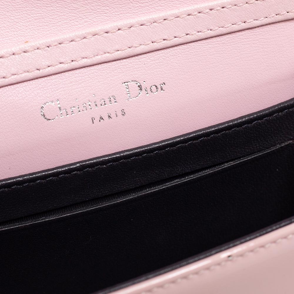 Dior Light Pink Patent Leather Diorama Wallet on Chain 5