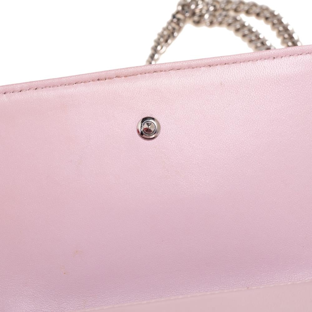 Dior Light Pink Patent Leather Diorama Wallet on Chain 7