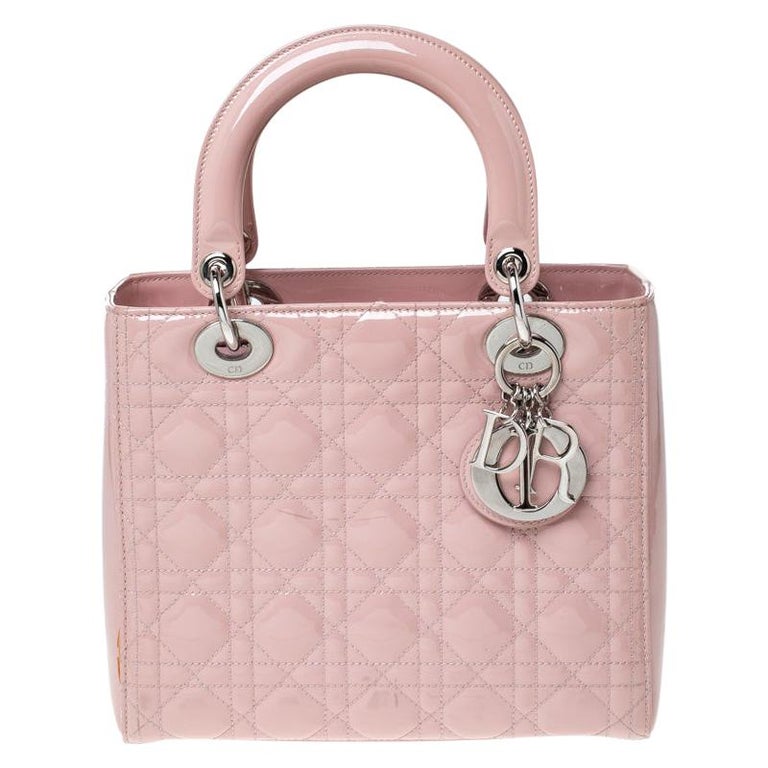 Patent Cannage Medium Lady Dior Light Pink main image 1